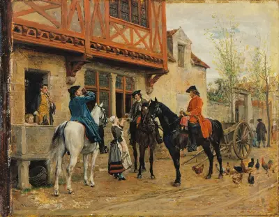 Rast vid ett värdshus av Ernest Meissonier