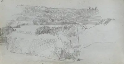 Landskapsstudie 2 av Ernest Meissonier