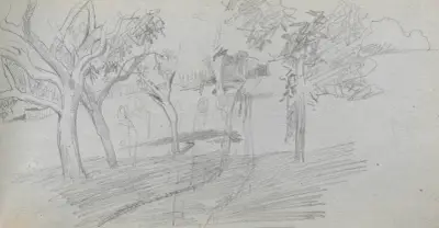 Landscape Study av Ernest Meissonier