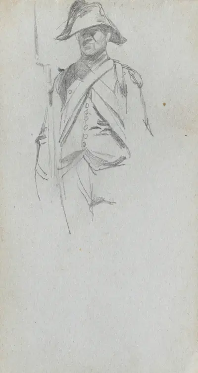 Studie av en soldat av Ernest Meissonier