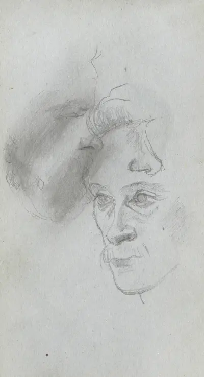 Studie av ansikten av Ernest Meissonier