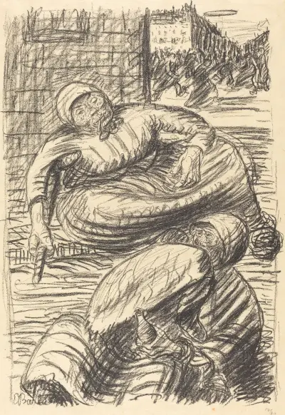Street in Warsaw av Ernst Barlach