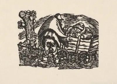 Two Peasants and a Cart av Ernst Barlach