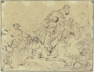 Bacchanal av Christian Wilhelm Ernst Dietrich