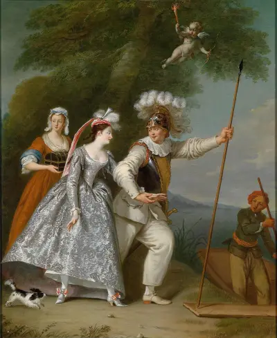 En elegant herre som Pierrot av Christian Wilhelm Ernst Dietrich