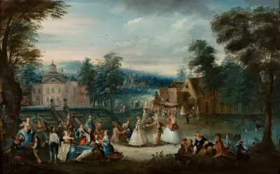 Fest i en park av Christian Wilhelm Ernst Dietrich