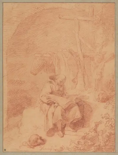 Sankt Franciskus läsande av Christian Wilhelm Ernst Dietrich