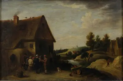 Scen ur lantlivet av Christian Wilhelm Ernst Dietrich