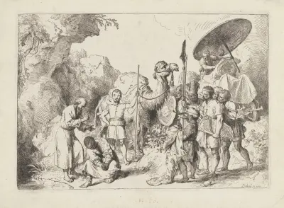 The baptism of an Ethiopian queen’s courtier av Christian Wilhelm Ernst Dietrich
