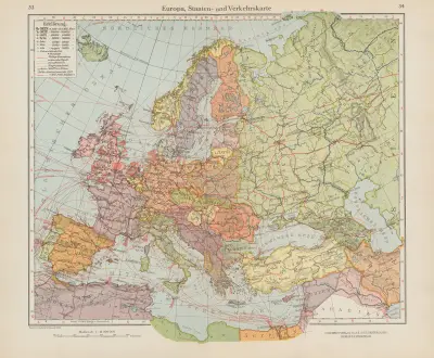 Europa, Staaten- und Verkehrskarte av Ernst Friedrich
