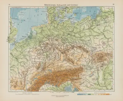 Centrala Europa: topografi och vattendrag av Ernst Friedrich