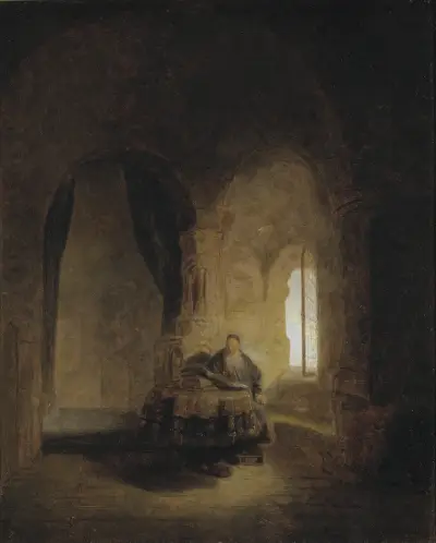 Saint Anastase. After Rembrandt av Ernst Josephson