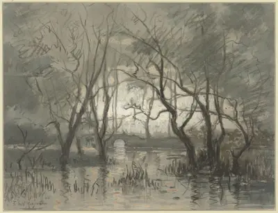 At the Wasserhof near Oberrad av Friedrich Ernst Morgenstern