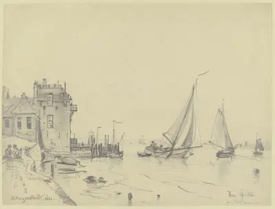Hafen in Veere auf Walcheren av Friedrich Ernst Morgenstern