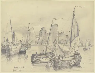 In the port of Veere av Friedrich Ernst Morgenstern