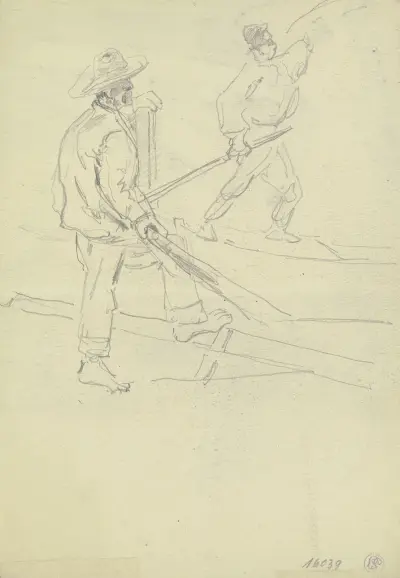 Study sheet; Two fishermen av Friedrich Ernst Morgenstern