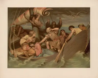 Jesus sleeps during the storm on the Sea of Galilee av Ernst Pessler