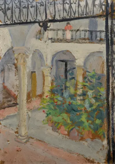 Arkadgård i ett spanskt hus av Ernst Schiess