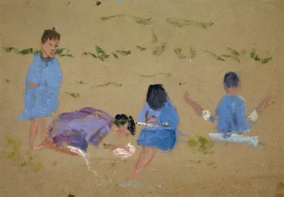 Children Barefoot in the Green av Ernst Schiess