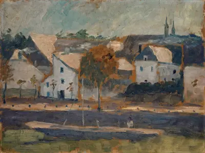 Liten stad vid kanal av Ernst Schiess