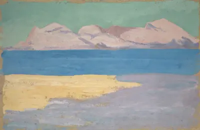 Meeresarm und ferner Bergzug von Ernst Schiess