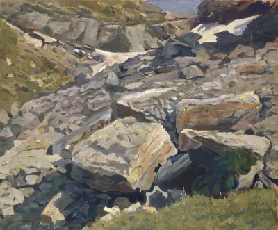 Scree with a Patch of Snow av Ernst Schiess