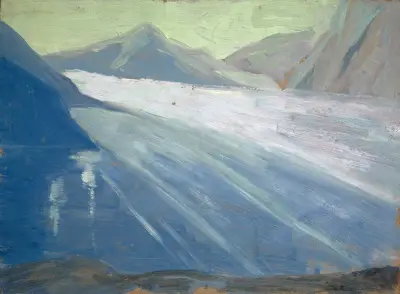 Vy över Aletschglaciären II av Ernst Schiess