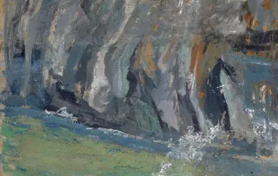 Wellen an den Felsen von Ernst Schiess