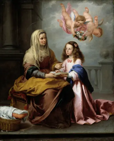Education Of The Virgin av Bartolomé Estebán Murillo