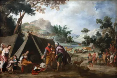 Laban Searching for his Stolen Household Gods av Bartolomé Estebán Murillo