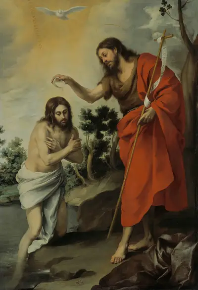 The Baptism of Christ av Bartolomé Estebán Murillo