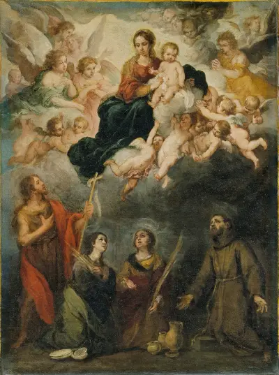 The Virgin and Child with Saints av Bartolomé Estebán Murillo