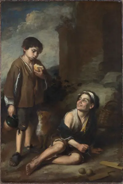 Två bondpojkar av Bartolomé Estebán Murillo