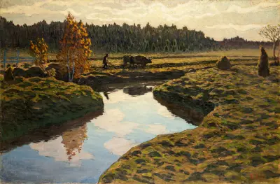 Autumn Ploughing in the Marshland av Ester Almqvist