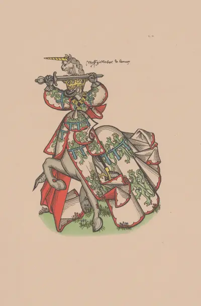 Ancien armorial équestre de la Toison d’or et de l’Europe au 15e siècle Pl.007 av Berger-Levrault et Cie