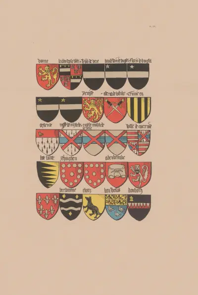 Ancien armorial équestre de la Toison d’or et de l’Europe au 15e siècle Pl.049 av Berger-Levrault et Cie