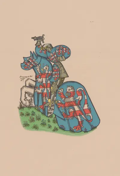 Ancien armorial équestre de la Toison d’or et de l’Europe au 15e siècle Pl.050 av Berger-Levrault et Cie