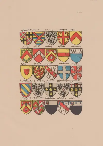 Ancien armorial équestre de la Toison d’or et de l’Europe au 15e siècle Pl.077 av Berger-Levrault et Cie