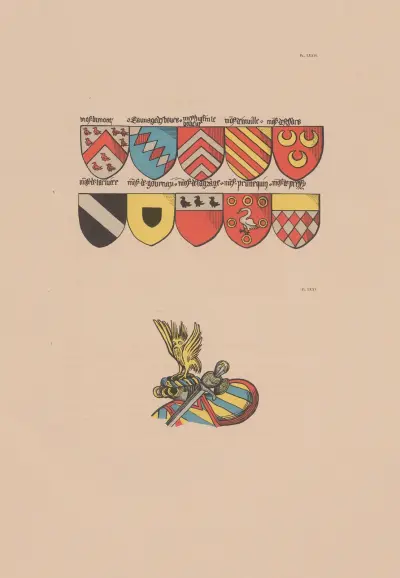 Altes Reiterwappen des Ordens vom Goldenen Vlies und Europas im 15. Jahrhundert, Taf. 069 von Berger-Levrault et Cie