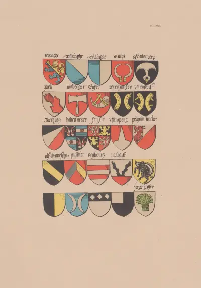 Ancien armorial équestre de la Toison d’or et de l’Europe au 15e siècle Pl.039 av Berger-Levrault et Cie