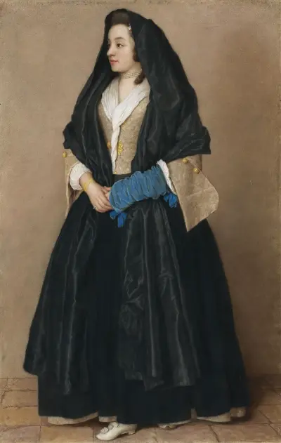 An Elegant Young Woman in Maltese Costume av Jean-Etienne Liotard