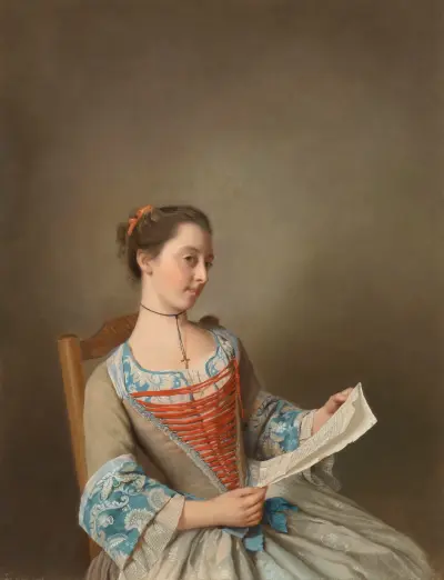 ‘La liseuse’ (Portrait of Susanna Lewis seated) av Jean-Etienne Liotard