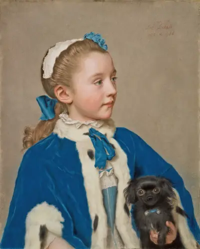 Portrait of Maria Frederike van Reede-Athlone at Seven Years of Age av Jean-Etienne Liotard