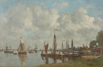 Antwerpen. Hamnen sedd från norra citadellet av Eugène Boudin