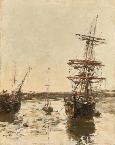 Před přístavem v Trouville, Eugène Boudin