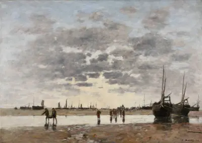 Berck; båtarnas återkomst av Eugène Boudin