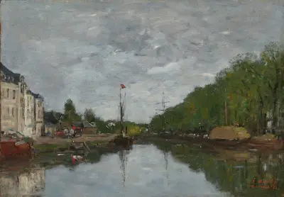 Bryssel, kanalen vid Allée Verte av Eugène Boudin