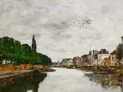 Canal aux environs de Bruxelles av Eugène Boudin