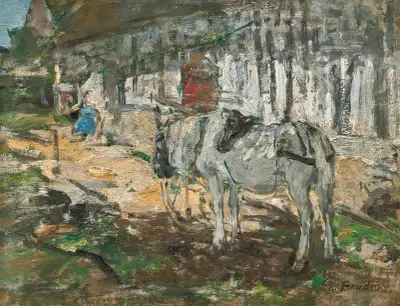 Cheval normand av Eugène Boudin