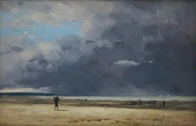 Deauville, lågvatten av Eugène Boudin